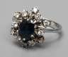 Damenring mit Saphir und Brillanten