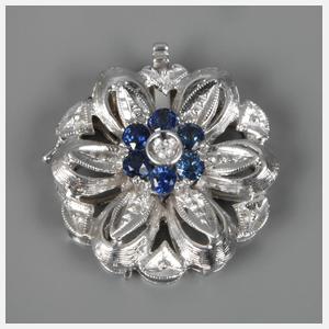 Kettenschließe mit Saphiren und Diamant