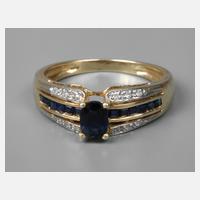 Damenring mit Saphiren und Diamanten111