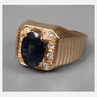 Herrenring mit Saphir111