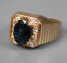 Herrenring mit Saphir