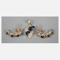 Schmuckset mit Saphiren und Diamanten111