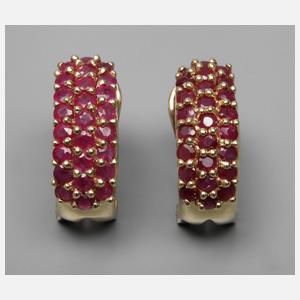 Paar Ohrstecker mit Rubinen