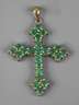 Kreuzanhänger mit Smaragden