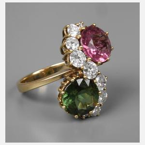 Damenring mit Turmalinen und Brillanten von 1,95 ct