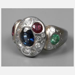 Massiver Damenring mit Steinbesatz