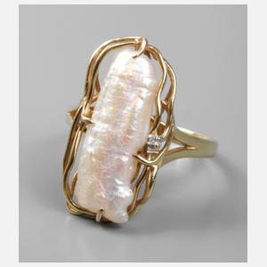 Damenring mit Barockperle