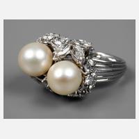 Damenring mit Perlen und Brillanten von ca. 3 ct111
