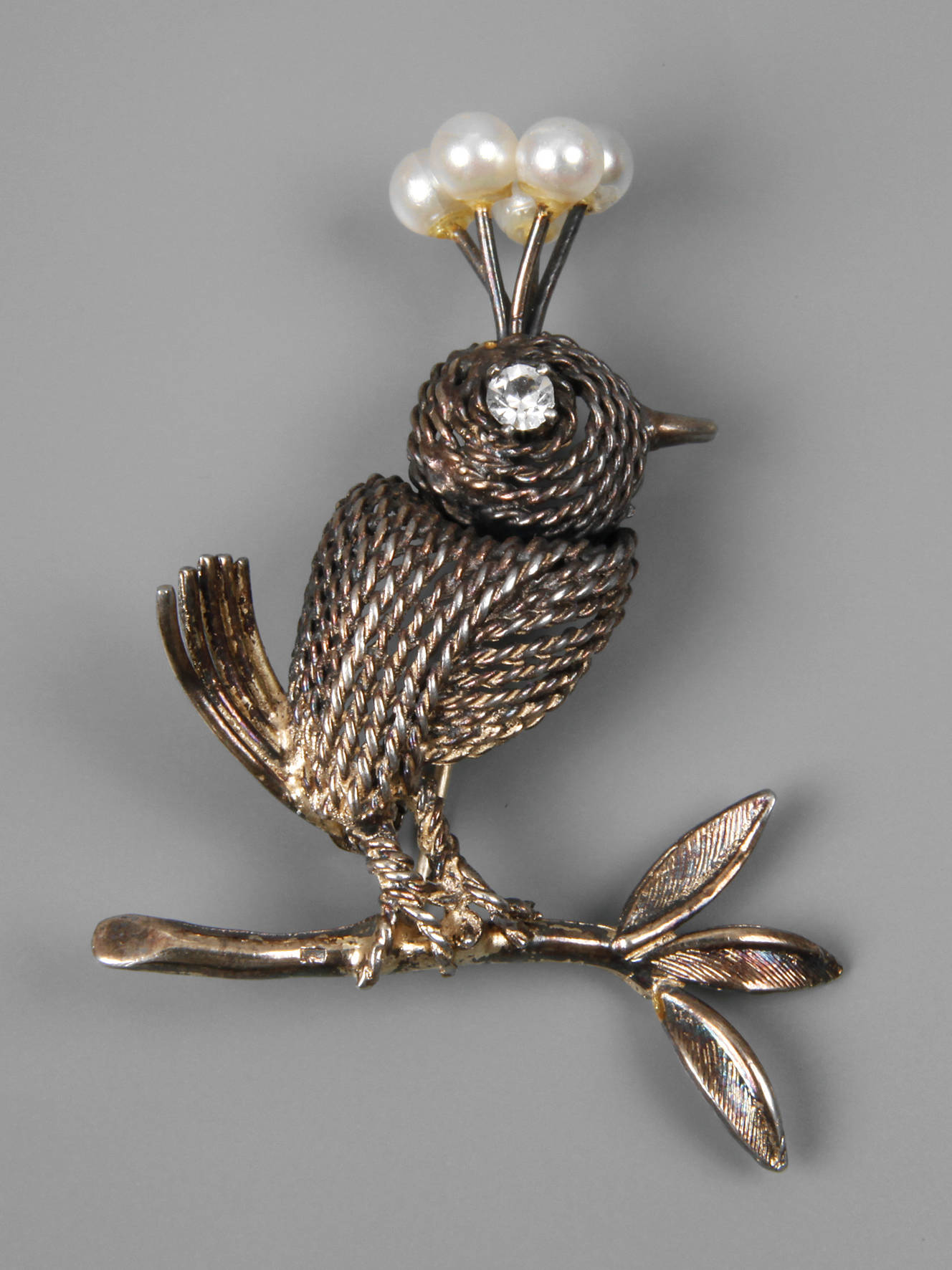 Grosse Pforzheim Vogelbrosche