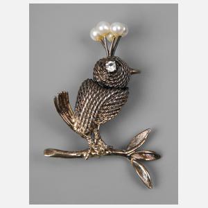 Grosse Pforzheim Vogelbrosche