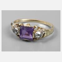 Damenring mit Amethyst und Diamanten111