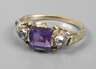Damenring mit Amethyst und Diamanten