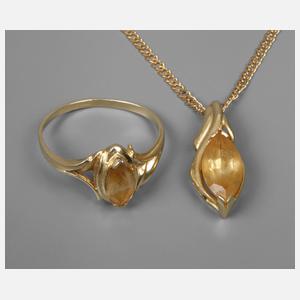 Schmuckset mit Citrin