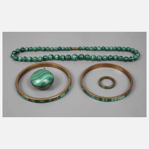 Konvolut Malachitschmuck