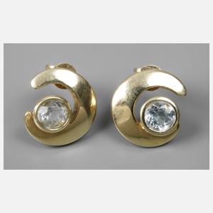 Paar Ohrstecker mit Blautopas