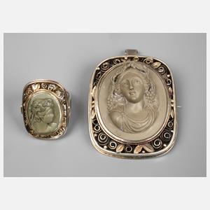 Zwei Teile Schmuck mit Tonkameen