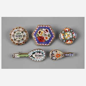 Sammlung Millefiori-Broschen