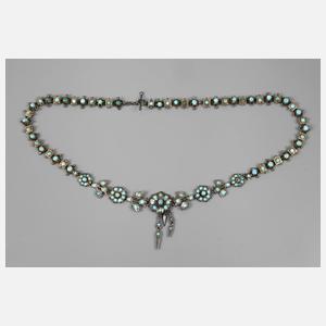 Biedermeiercollier mit Türkisen