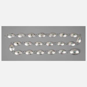 Silberkette mit Türkisbesatz