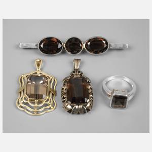 Konvolut Schmuck mit Rauchquarzen