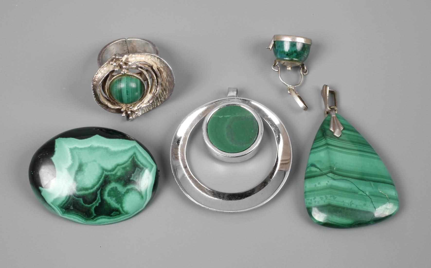 Konvolut Schmuck mit Malachitbesatz