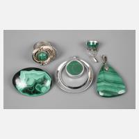 Konvolut Schmuck mit Malachitbesatz111