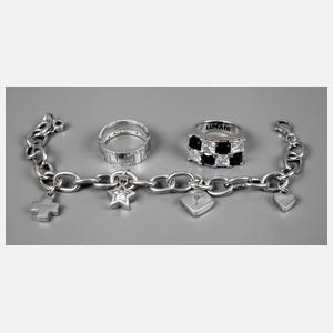 Konvolut moderner Silberschmuck