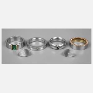 Konvolut Stahlschmuck, teils mit Brillanten