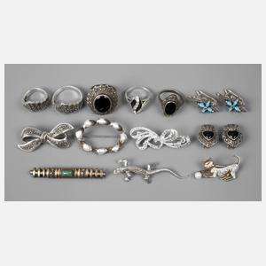 Umfangreiches Konvolut Silberschmuck