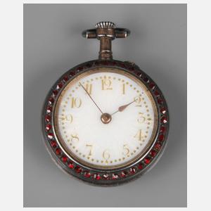 Damentaschenuhr mit Granatbesatz