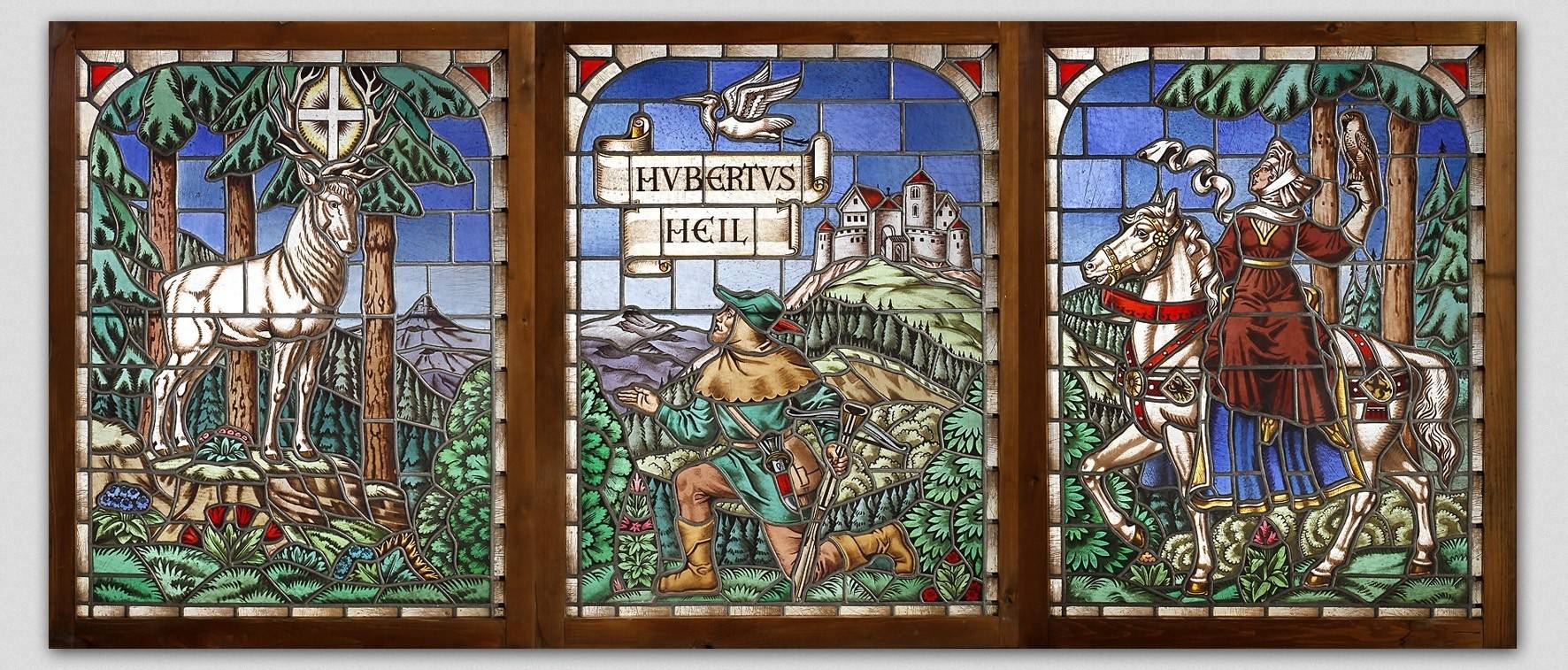 Großes Bleiglasfenster ”Hubertus Heil”