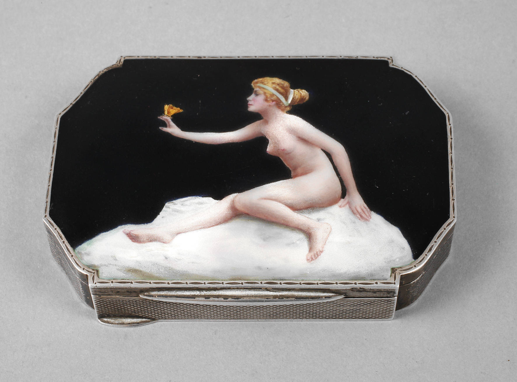 Silber Emaildose Erotika