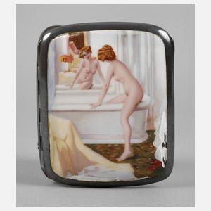 Silber Zigarettenetui Erotika