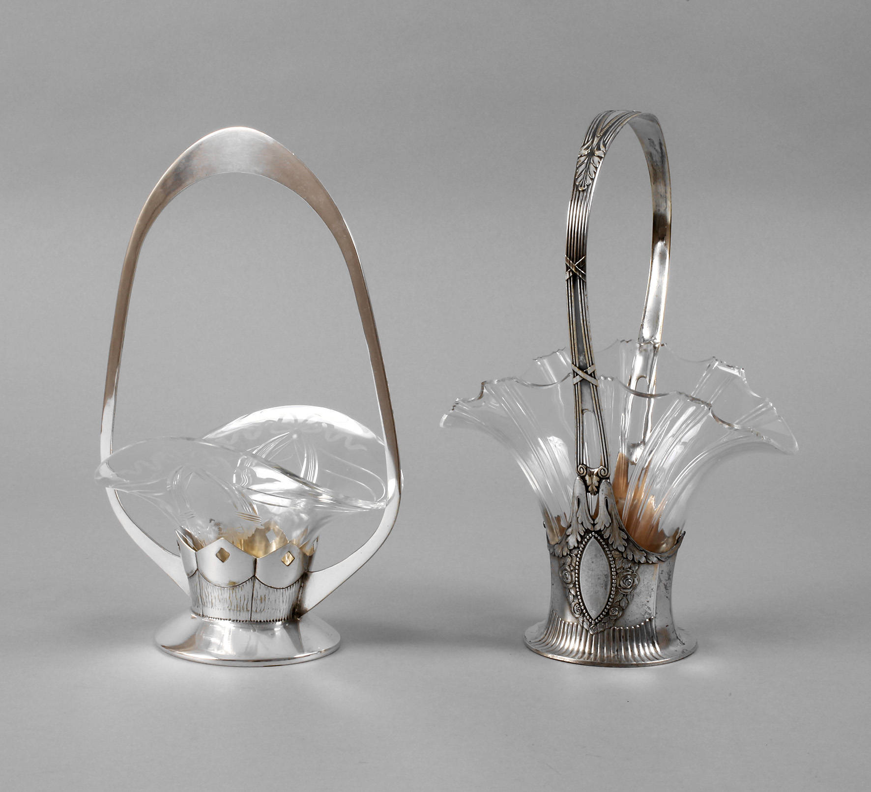 WMF Geislingen zwei Jugendstilkörbchen