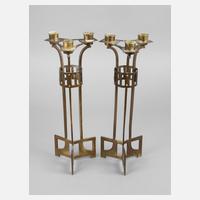 Paar dreiflammige Jugendstilleuchter111