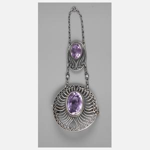 Brosche mit Amethystbesatz