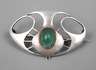 Jugendstilbrosche mit Chrysopras