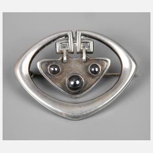 Jugendstilbrosche mit Hämatiten