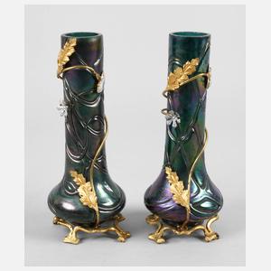 Kralik paar Jugendstilvasen mit Montierung