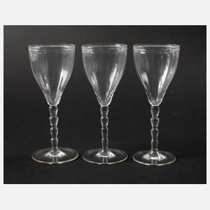 Drei Jugendstil-Weingläser