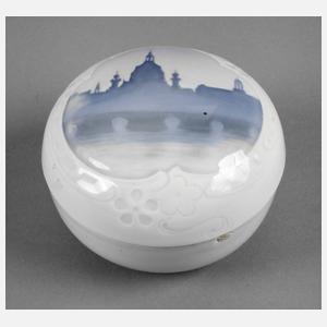 Meissen Deckeldose Ansicht Elbufer Dresden