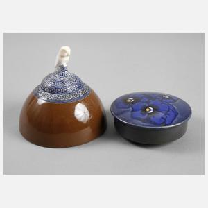 Wächtersbach zwei Deckeldosen Jugendstil