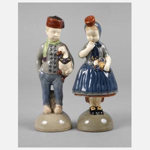 Wächtersbach zwei Trachtenfiguren Ernst Riegel