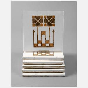 Sechs Jugendstilfliesen