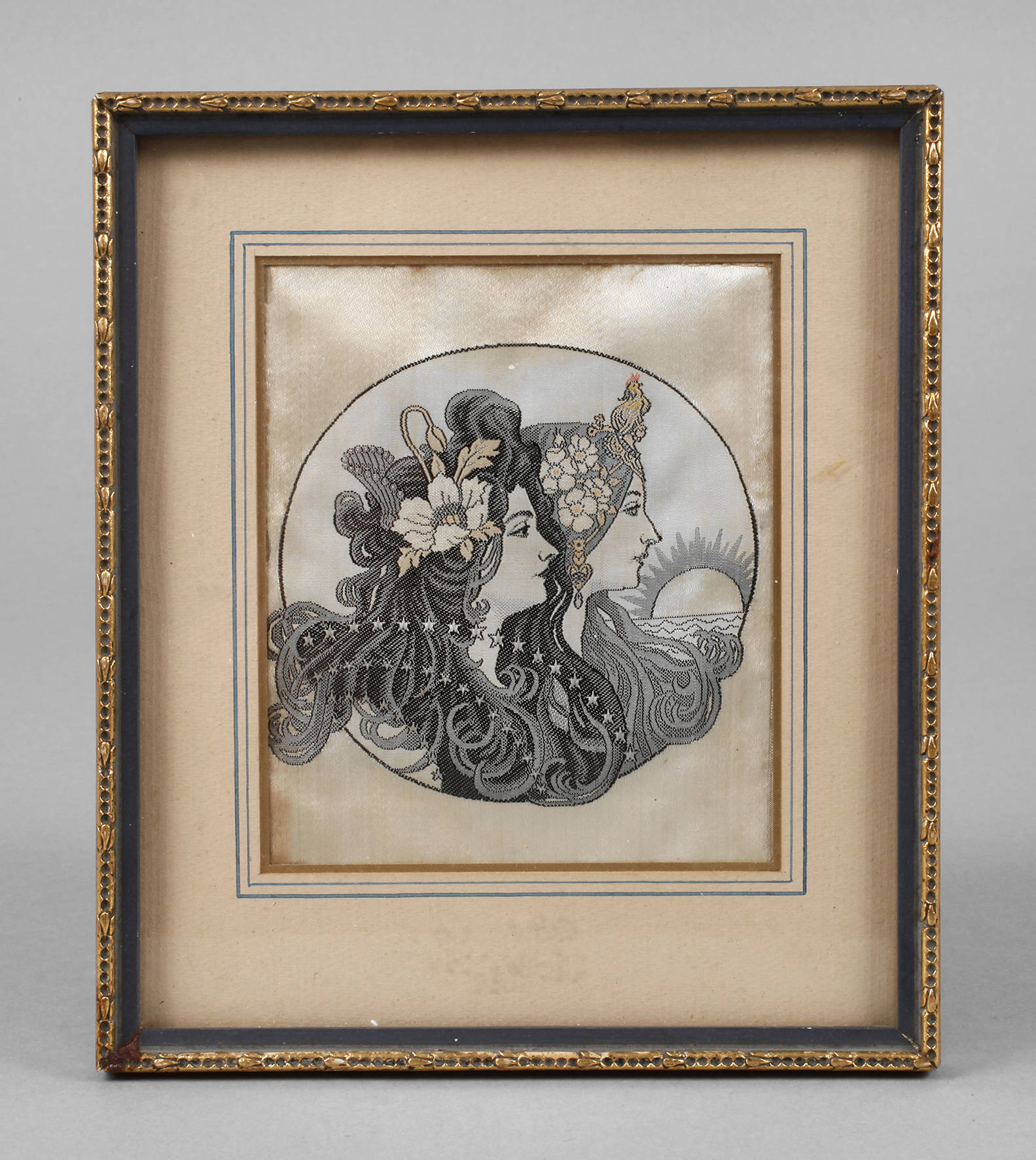 Seidenwebbild nach Alfons Mucha