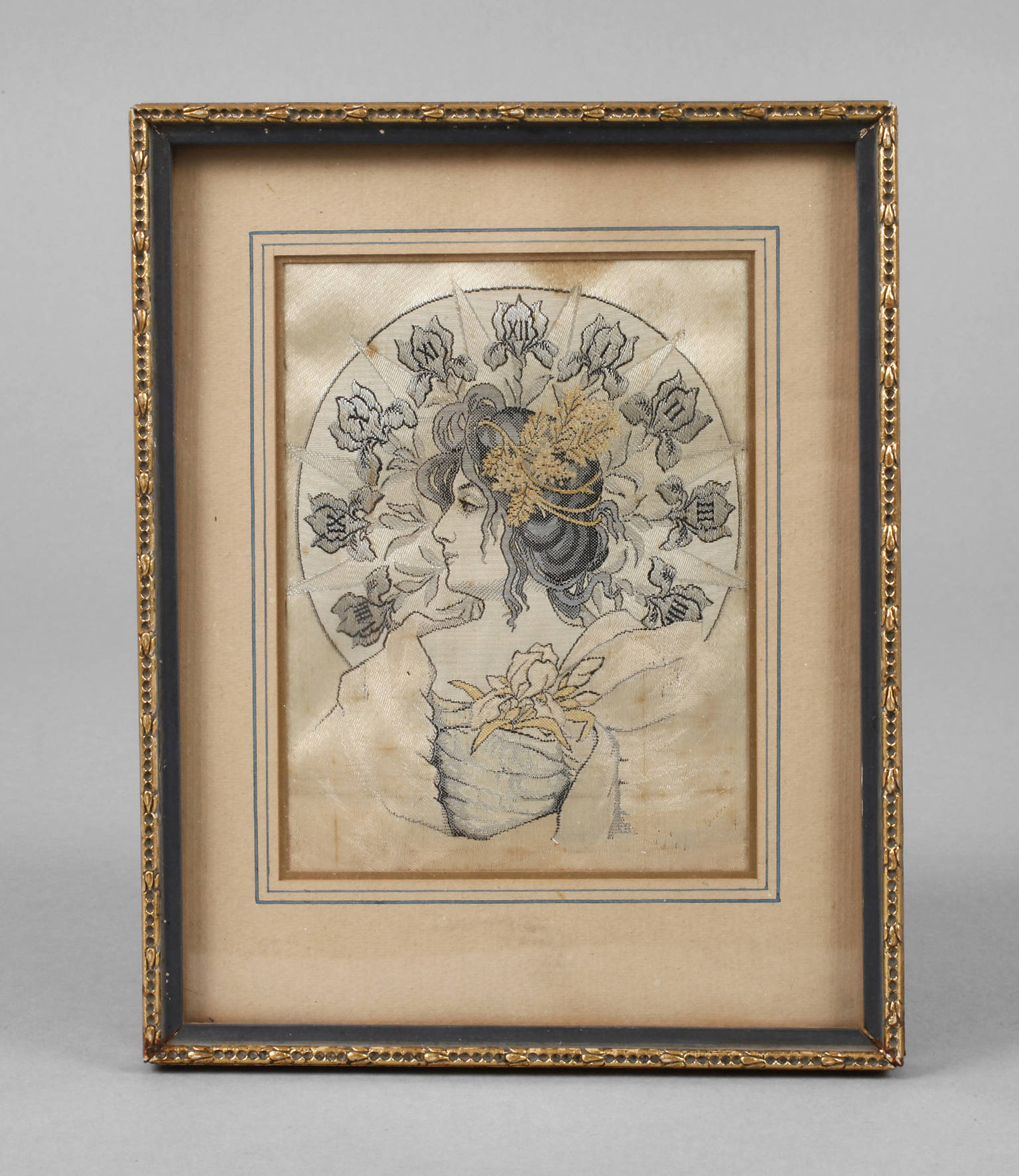 Seidenwebbild nach Alfons Mucha