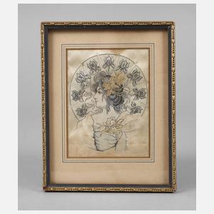 Seidenwebbild nach Alfons Mucha