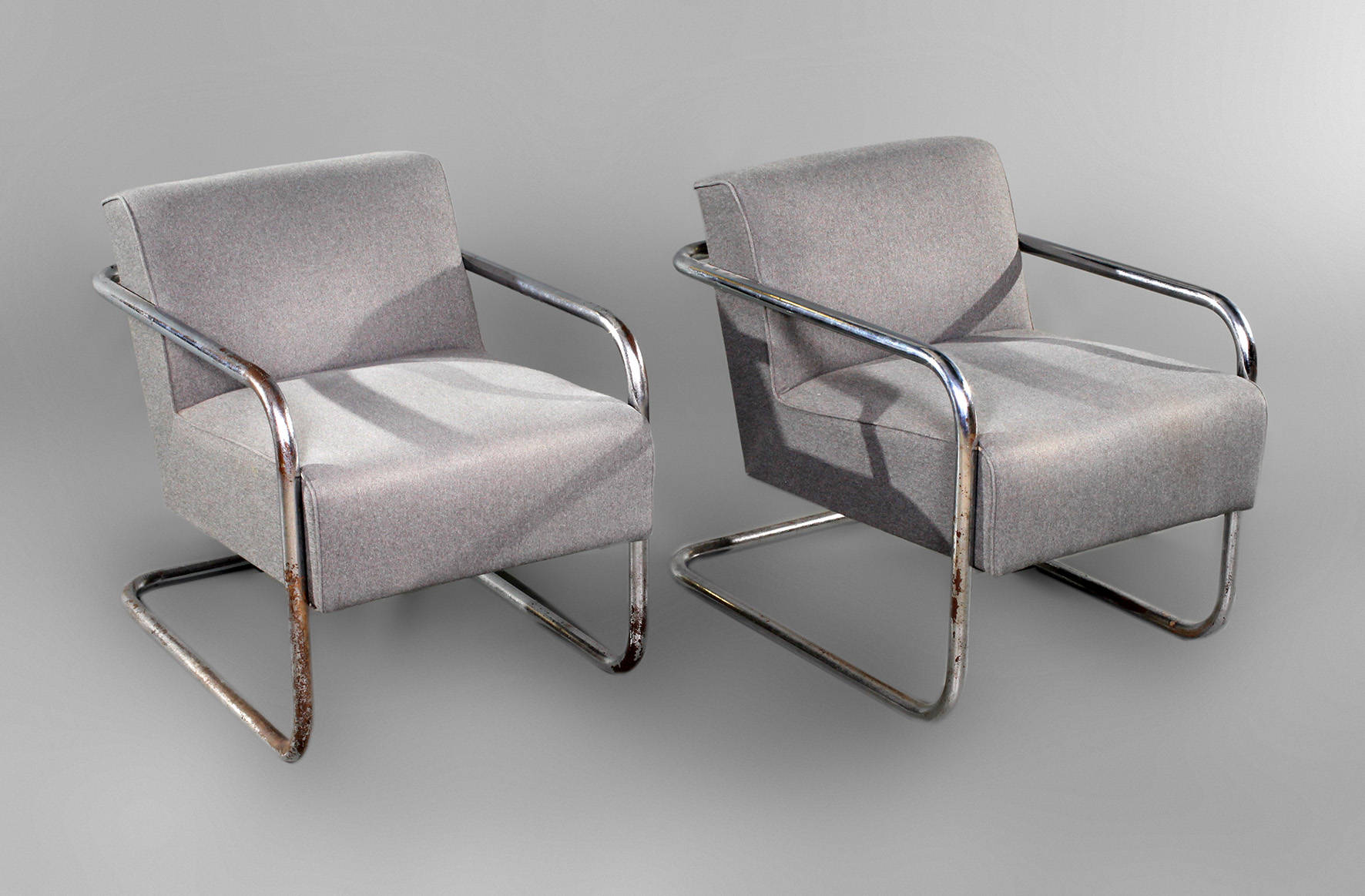 Paar Sessel Stahlrohr