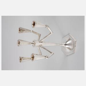 Sieben Silberleuchter Art Déco