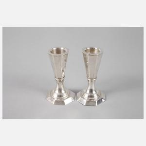 Sieben Silberleuchter Art Déco